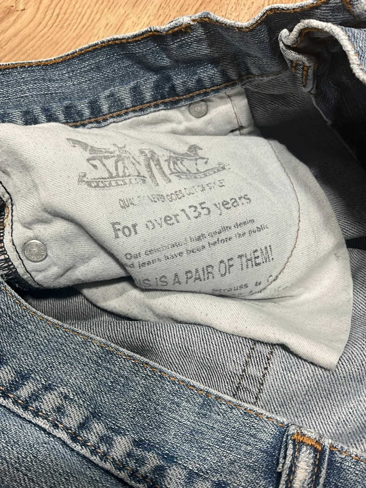Jean Levi's Coupe Droite W32 L30 Vintage 100% Coton Bleu Délavé Lvh 184 – photo 16